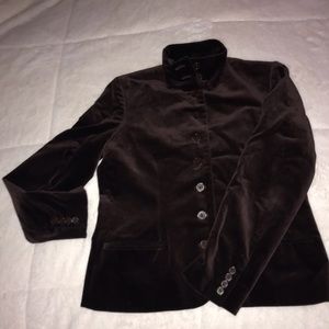 Luxurious Ralph Lauren Chocolate Expresso Brown Velvety Jacket Sz 12